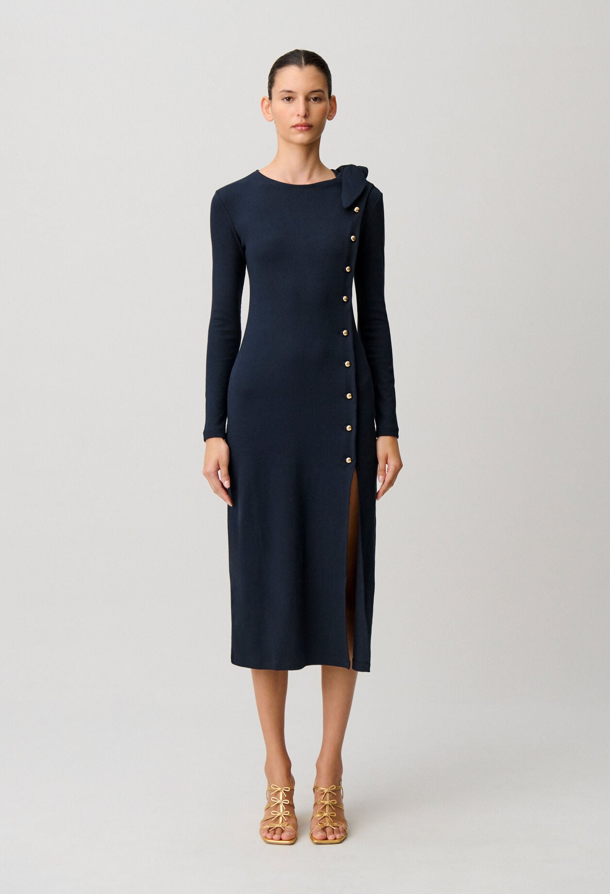 Langes Strickkleid