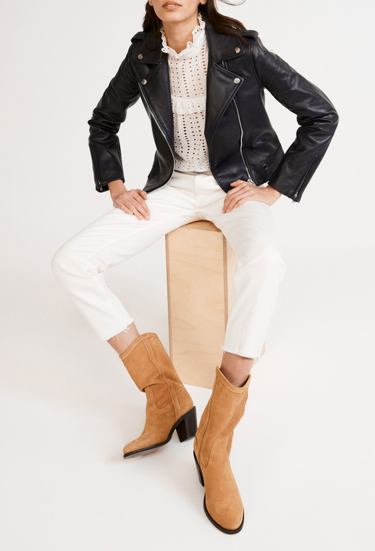 Blouson mit Reißverschluss aus Öko-Leder
