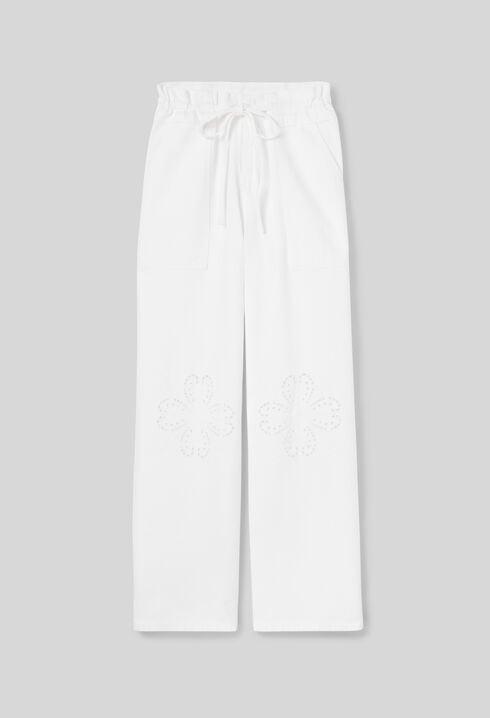 Baggy-Jeans mit Stickerei