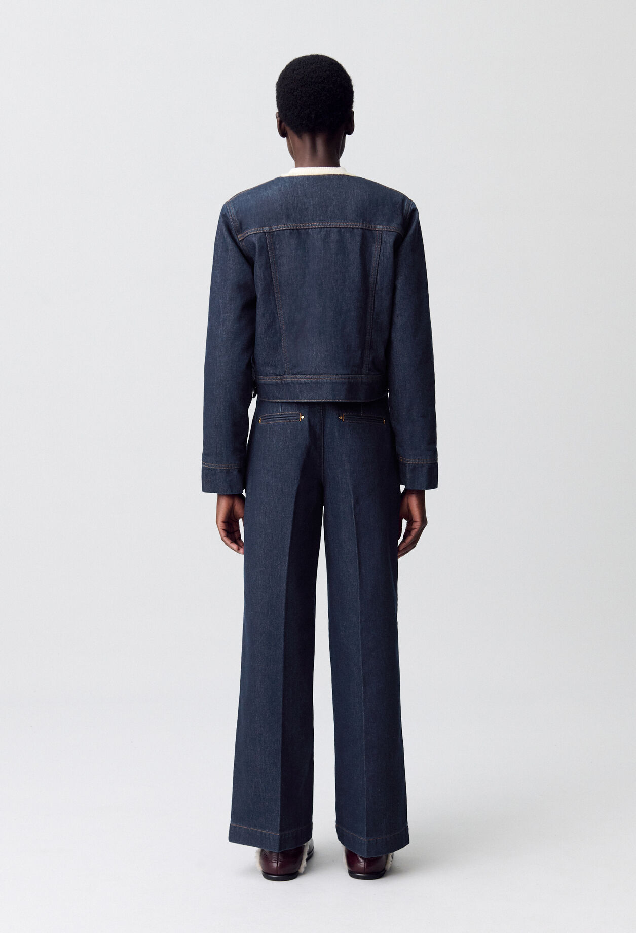 Jeansjacke mit Kunstfell
