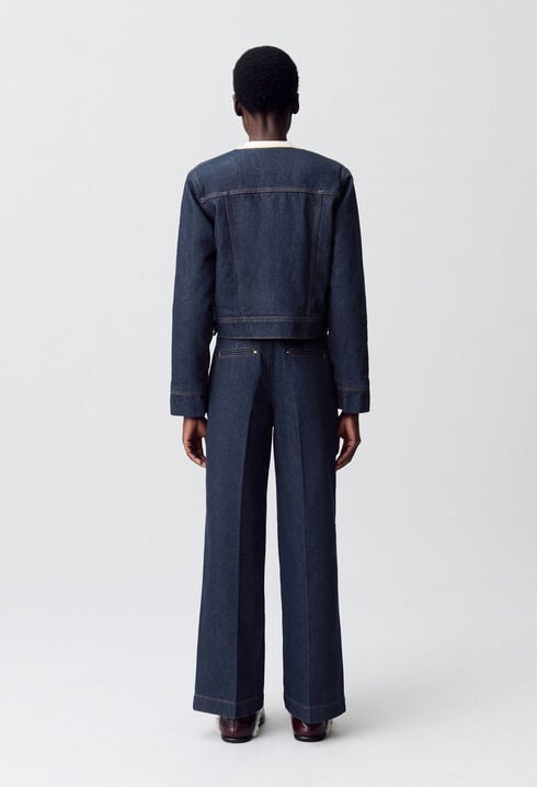 Jeansjacke mit Kunstfell