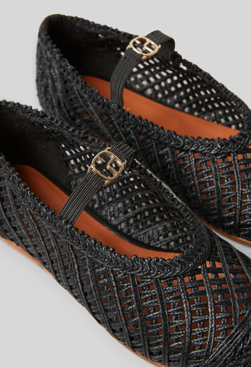 Geflochtene Lederballerinas