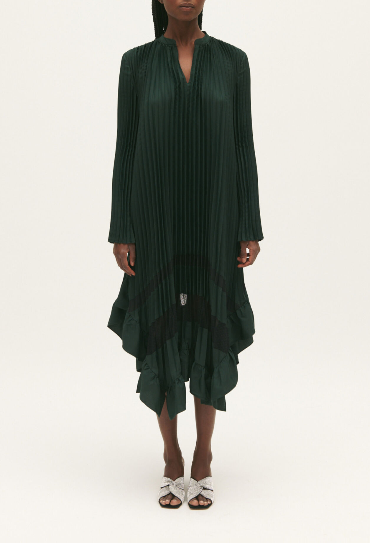 Plissiertes Midikleid