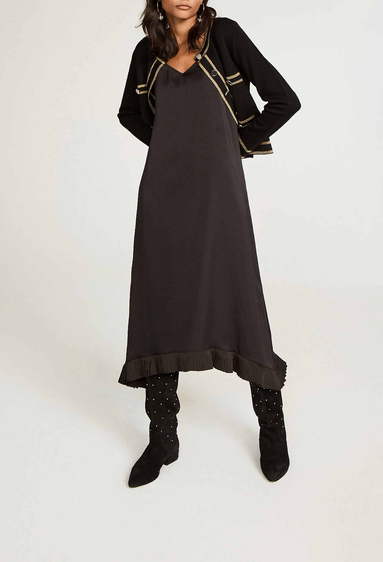Schwarz-goldfarbener Cardigan