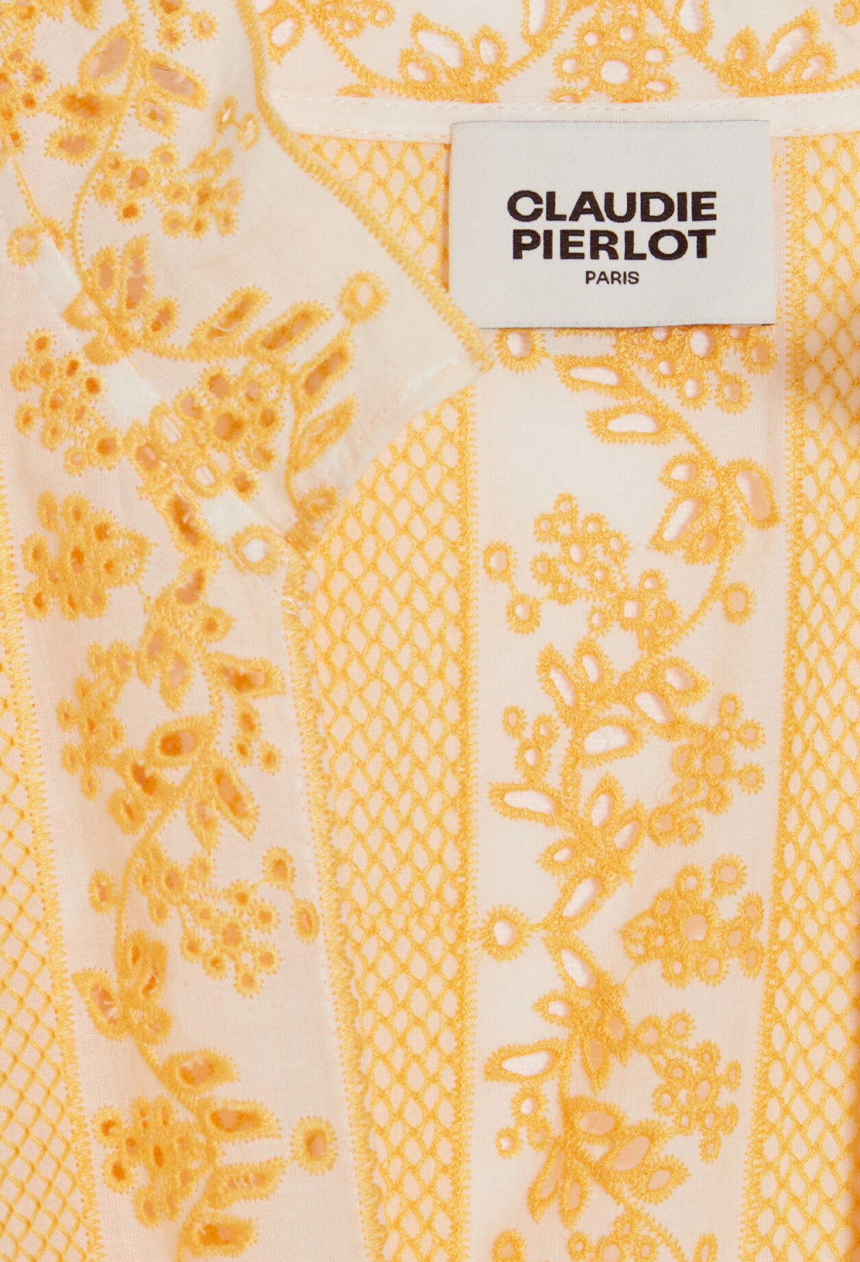 Top in Wickelform mit Stickerei, Mimose