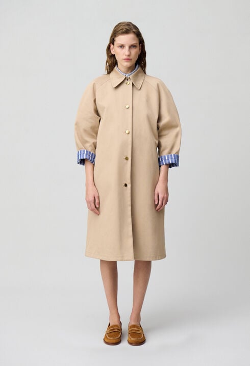 Mittellanger gerader Trenchcoat