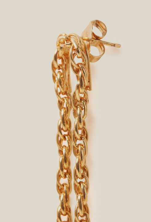 Goldene Kettenohrringe