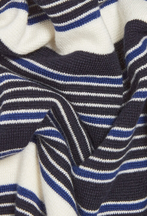 Langes, zweifarbiges Strickkleid