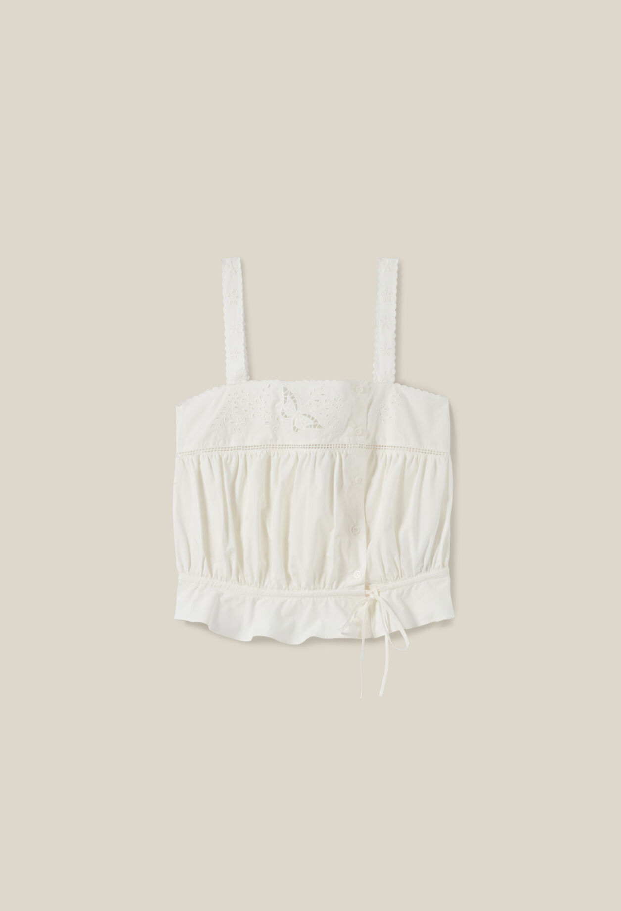 Besticktes Ecru-Top
