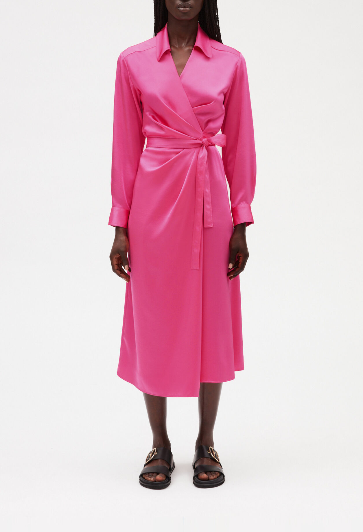 Halblanges Wickelkleid, rosa 