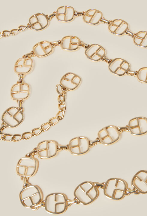 Goldene Ketten-Gürtel CP-Monogramm