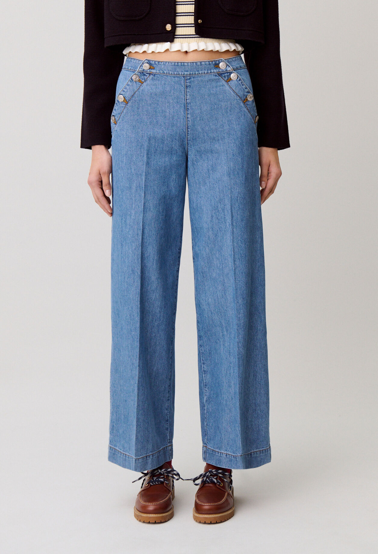 Denim-Jeans mit Latz