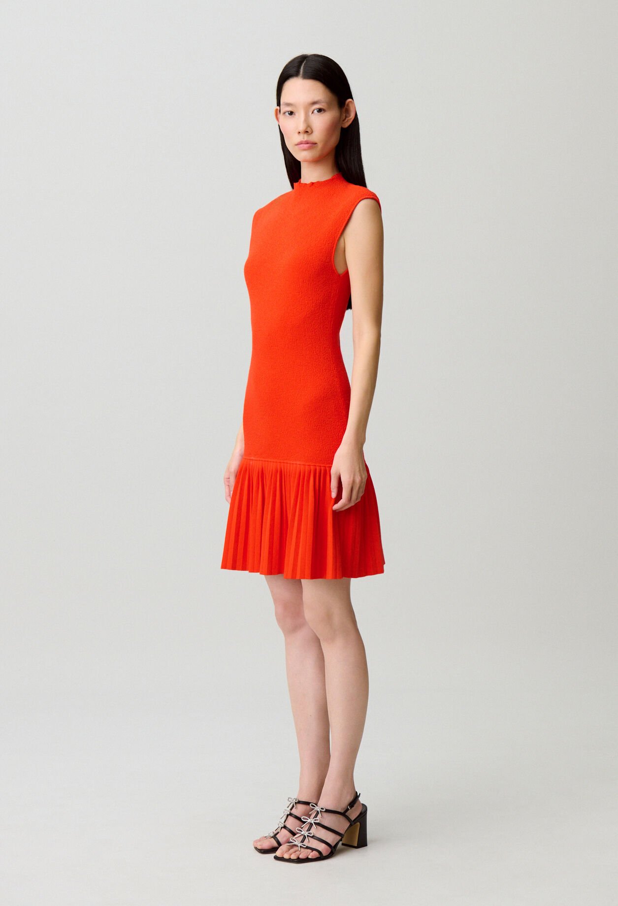 Plissiertes Strickkleid