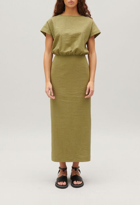 Midi-Kleid mit Streifen-Design