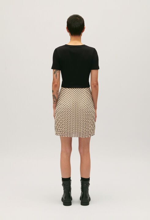 Kurzes Kleid Teli aus Materialmix