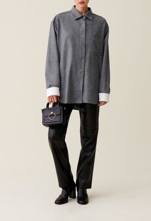 Oversize-Hemdjacke in Grau