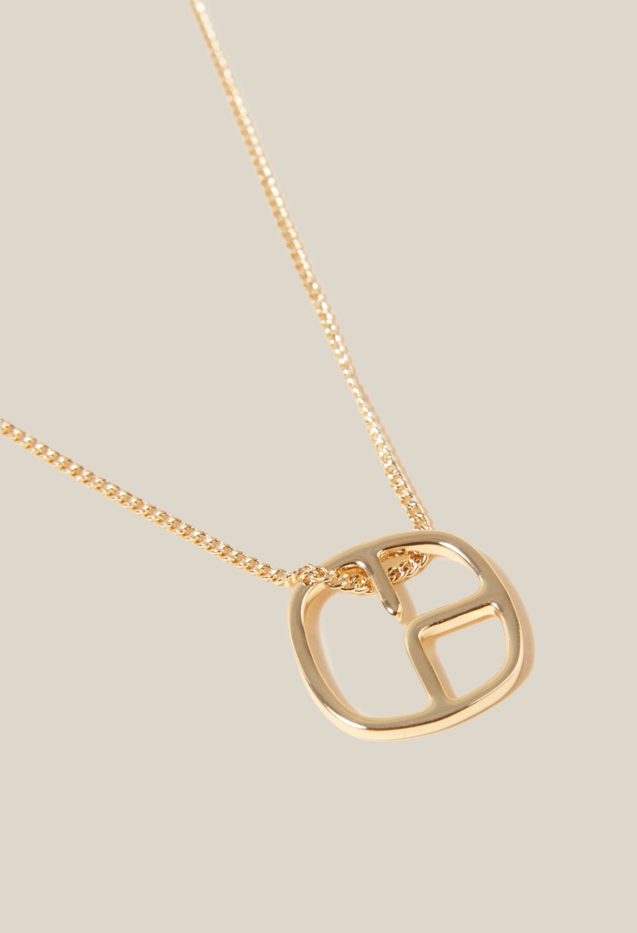 Kette mit Monogramm-Anhänger, goldfarben