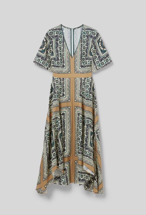 Langes fließendes Print-Kleid