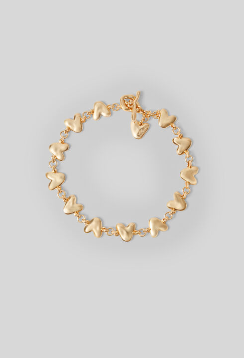 Kette mit geh&auml;mmerten Herzen