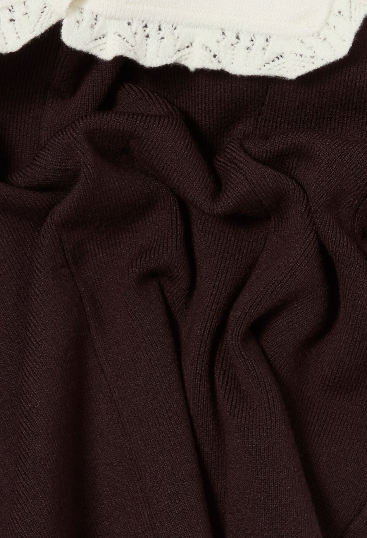 Strick-Skaterkleid, Kontrastkragen