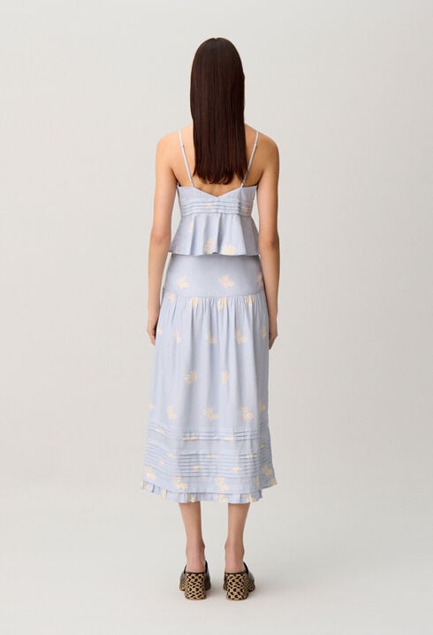 Midi-Rock mit Blumenmuster