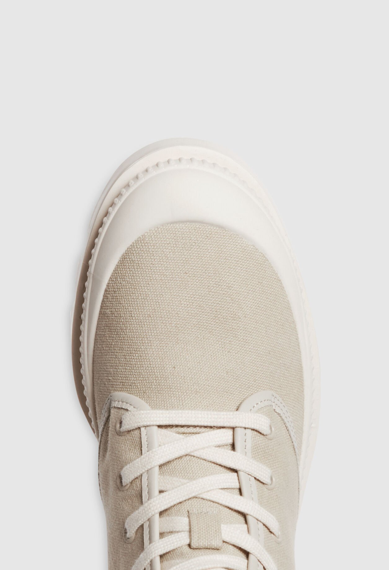 Zweifarbige stiefeletten aus Leinen