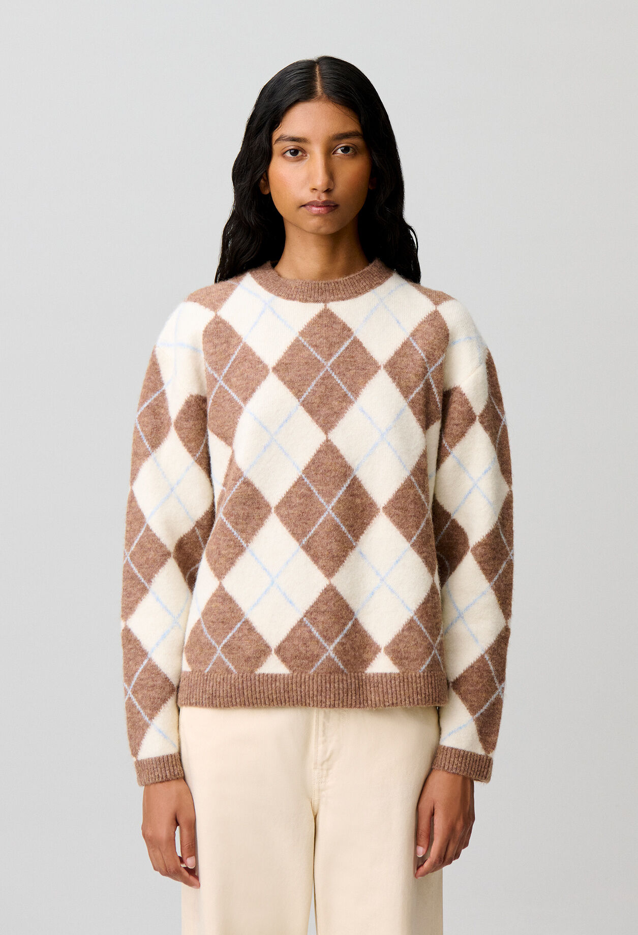 Mehrfarbiger gerader Pullover