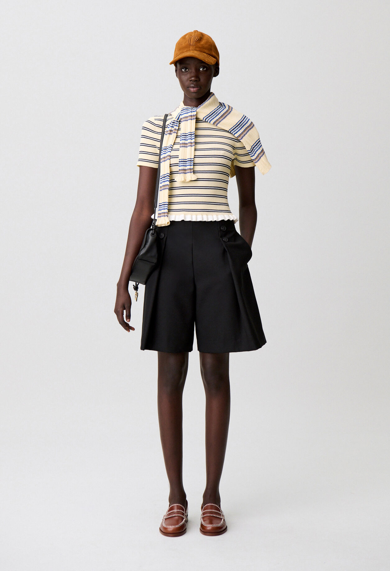 Gestreiftes Top mit Volants