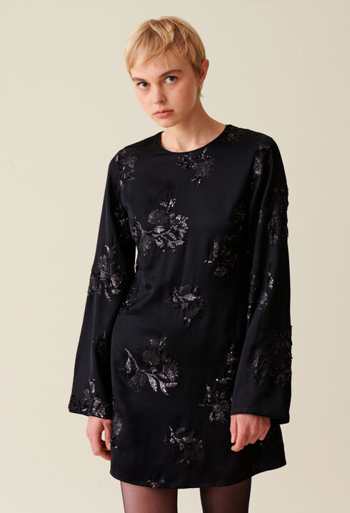 Schwarzes kurzes Kleid Pailletten