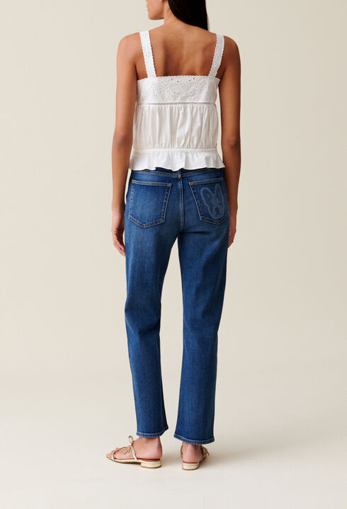 Besticktes Ecru-Top