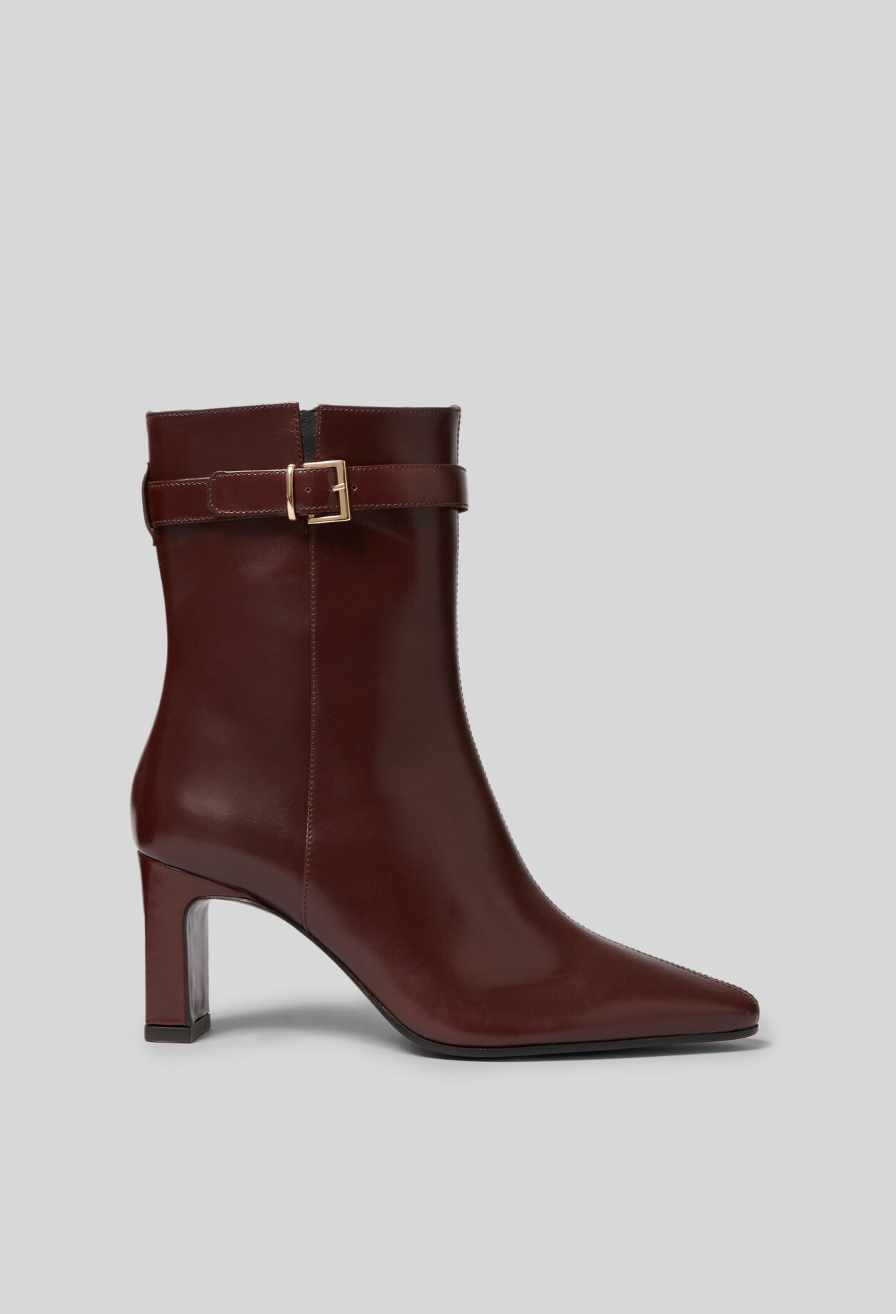 Leder-Stiefeletten mit Absatz