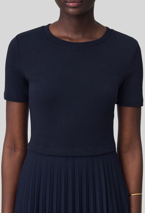 Zweifarbige Kleid in Schwarz und Marine 
