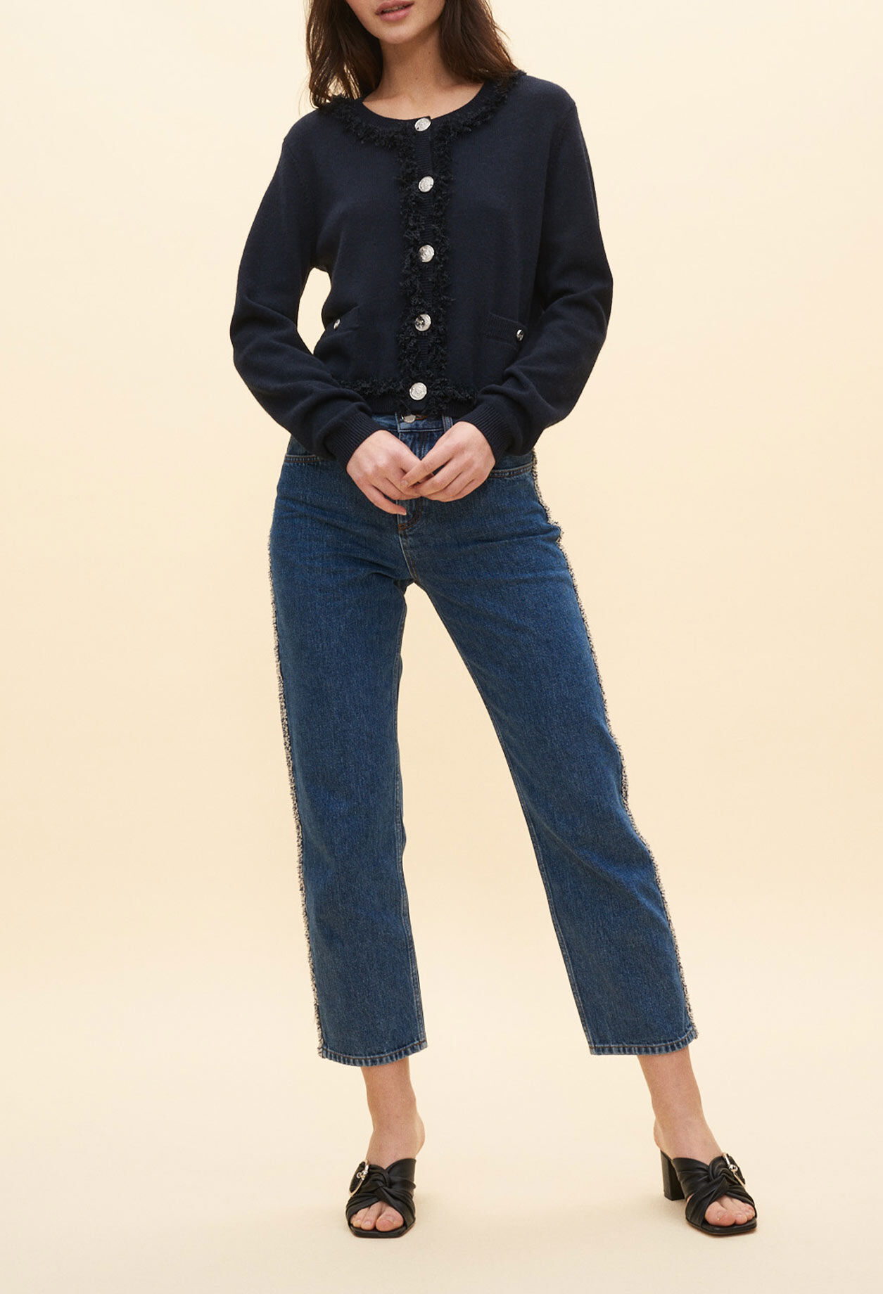 Cardigan in Tweed-Optik