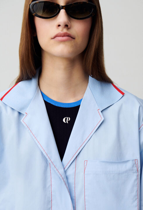 Kontrastierte Oversize-Bluse