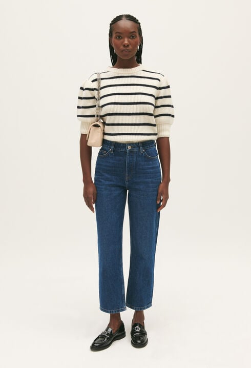 Dunkelblaue Mom-Jeans