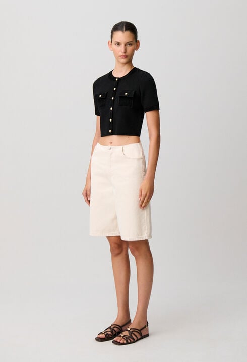 Strickjacke aus Samtstrick