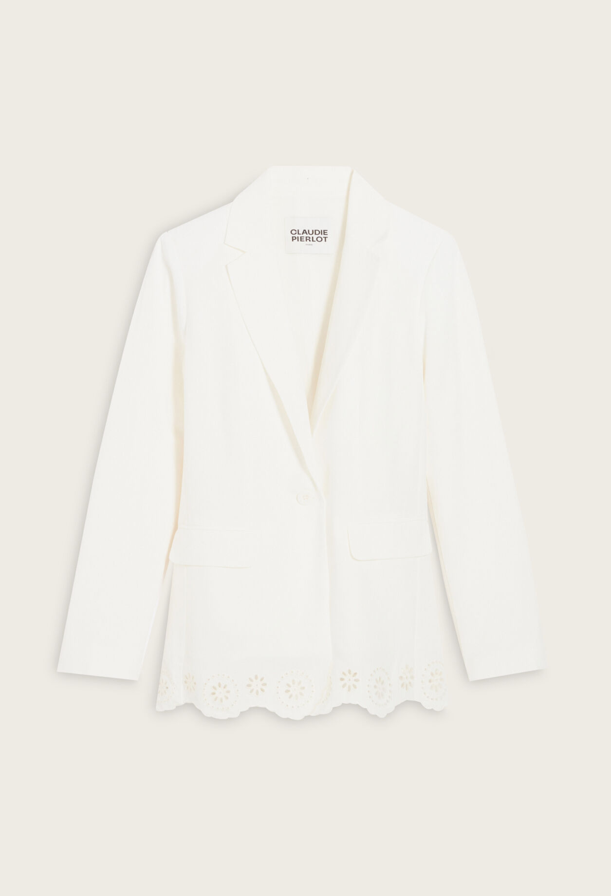 Blazer aus Halbleinen Ecru