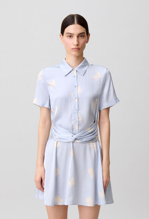 Satinkleid mit Blumen