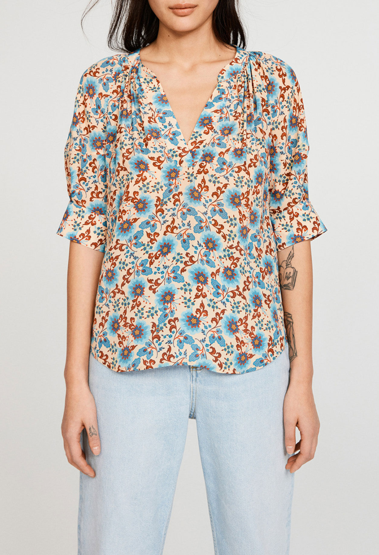 Kurzärmelige Bluse