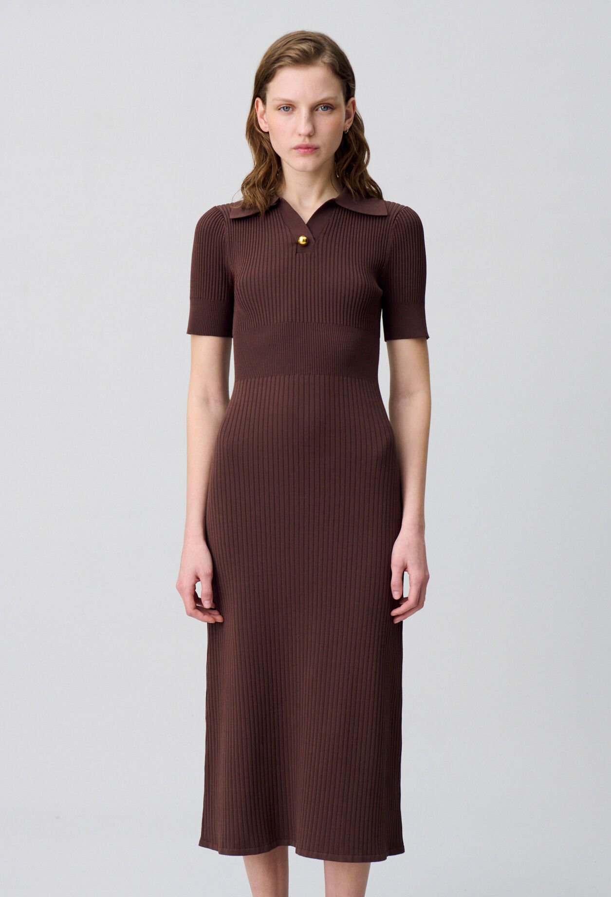 Knielanges Strickkleid