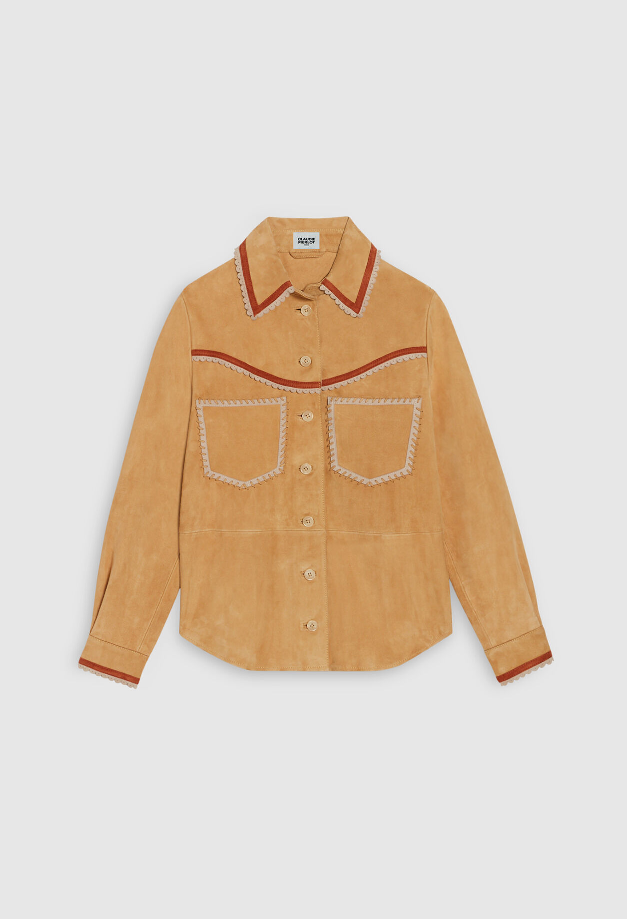 Overshirt aus Veloursleder 