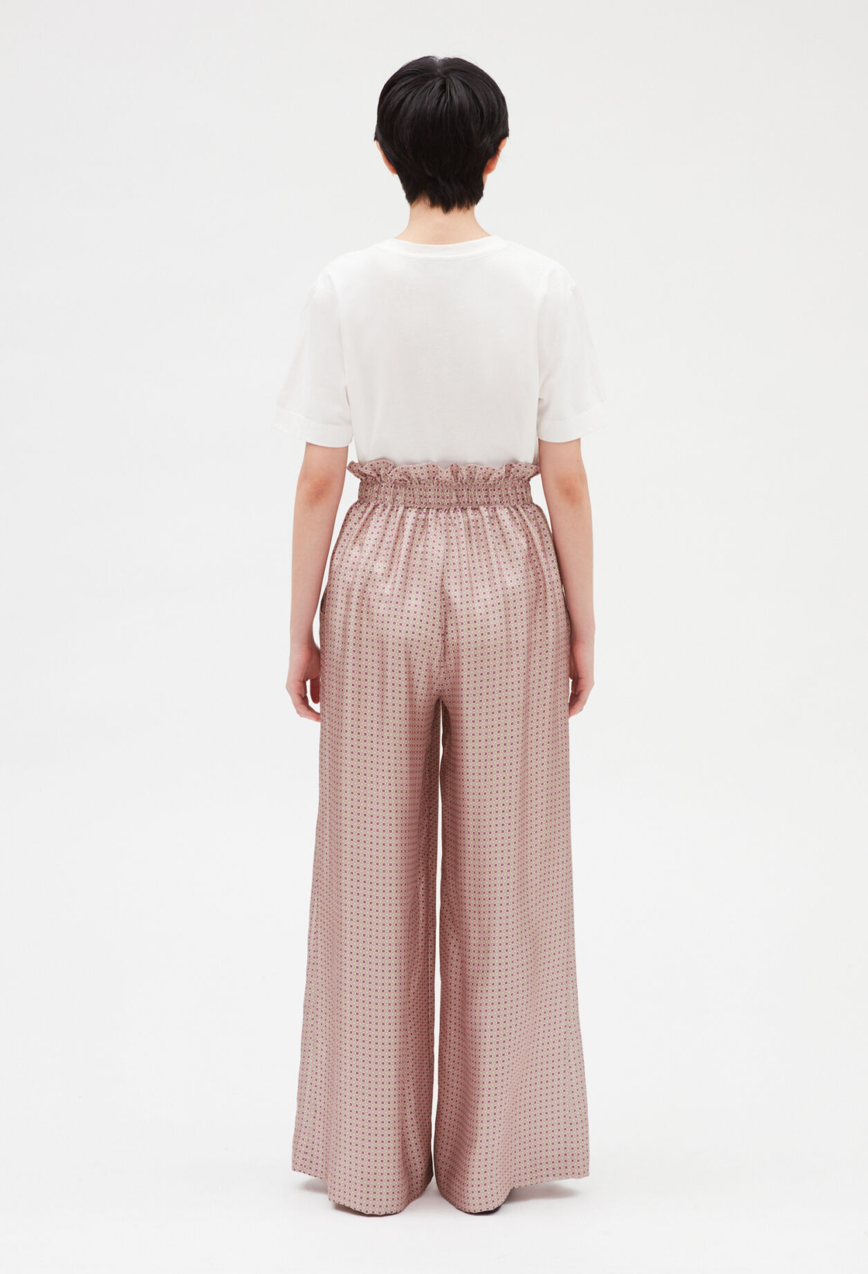 Weite Seidenhose, rosa