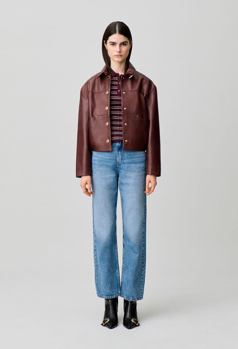Gerade Jeans aus Washed-Denim