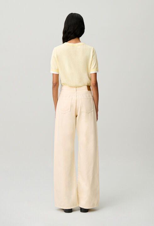 High-Waist-Schlagjeans