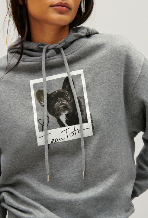 Jean Toto-Hoodie Grau meliert