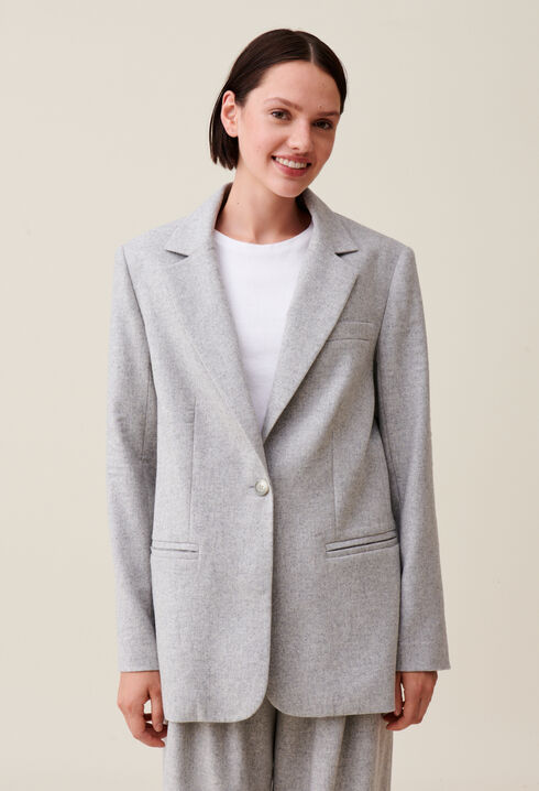 Grauer Blazer aus Wollmischung