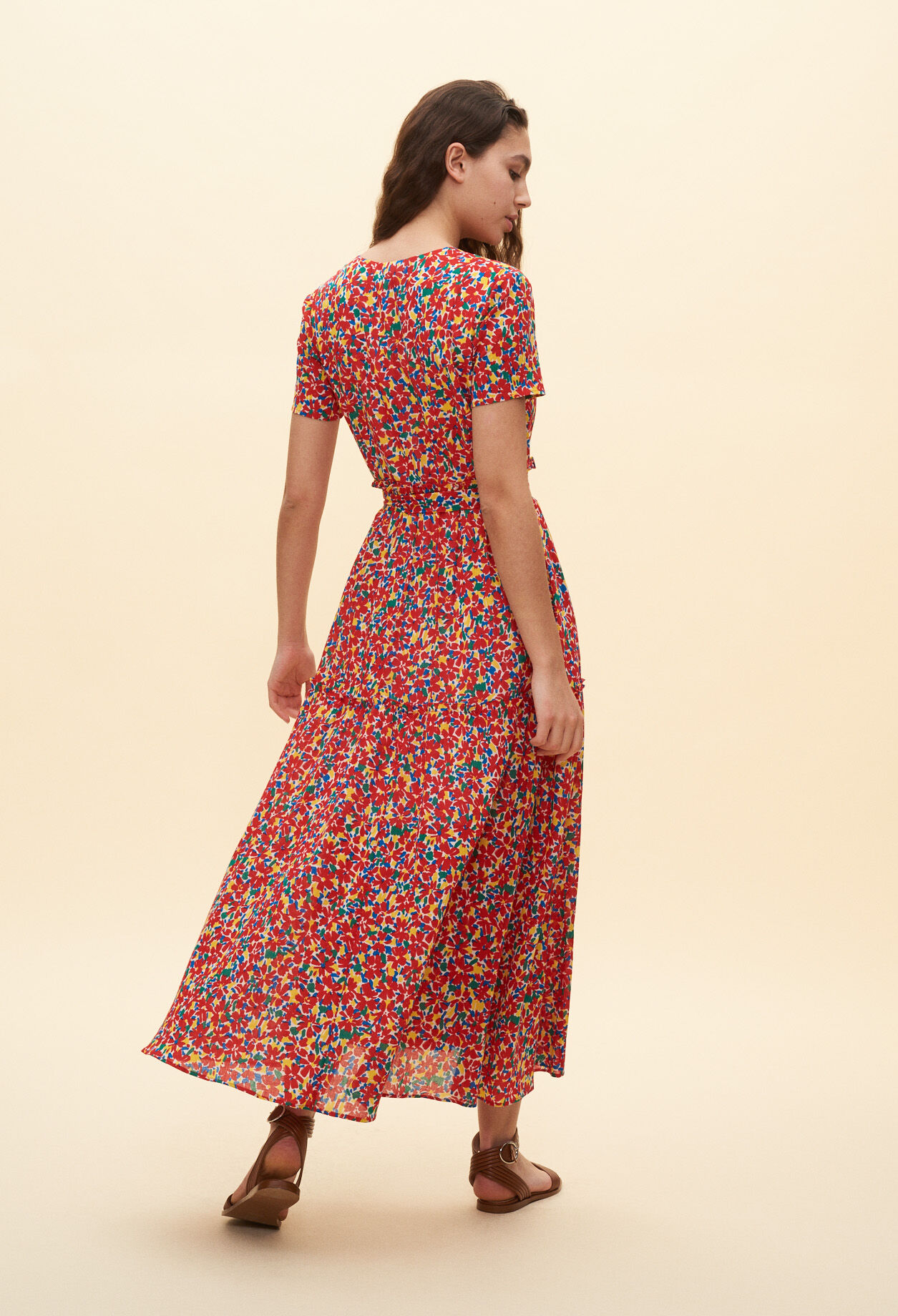 Blumenkleid mit Raffung