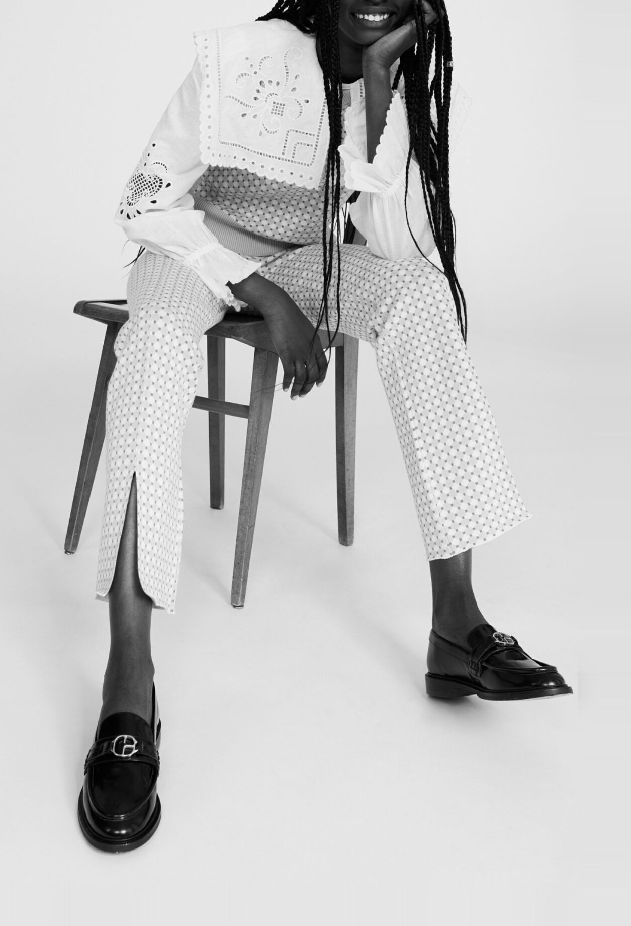 Strickhose mit grafischen Motiven