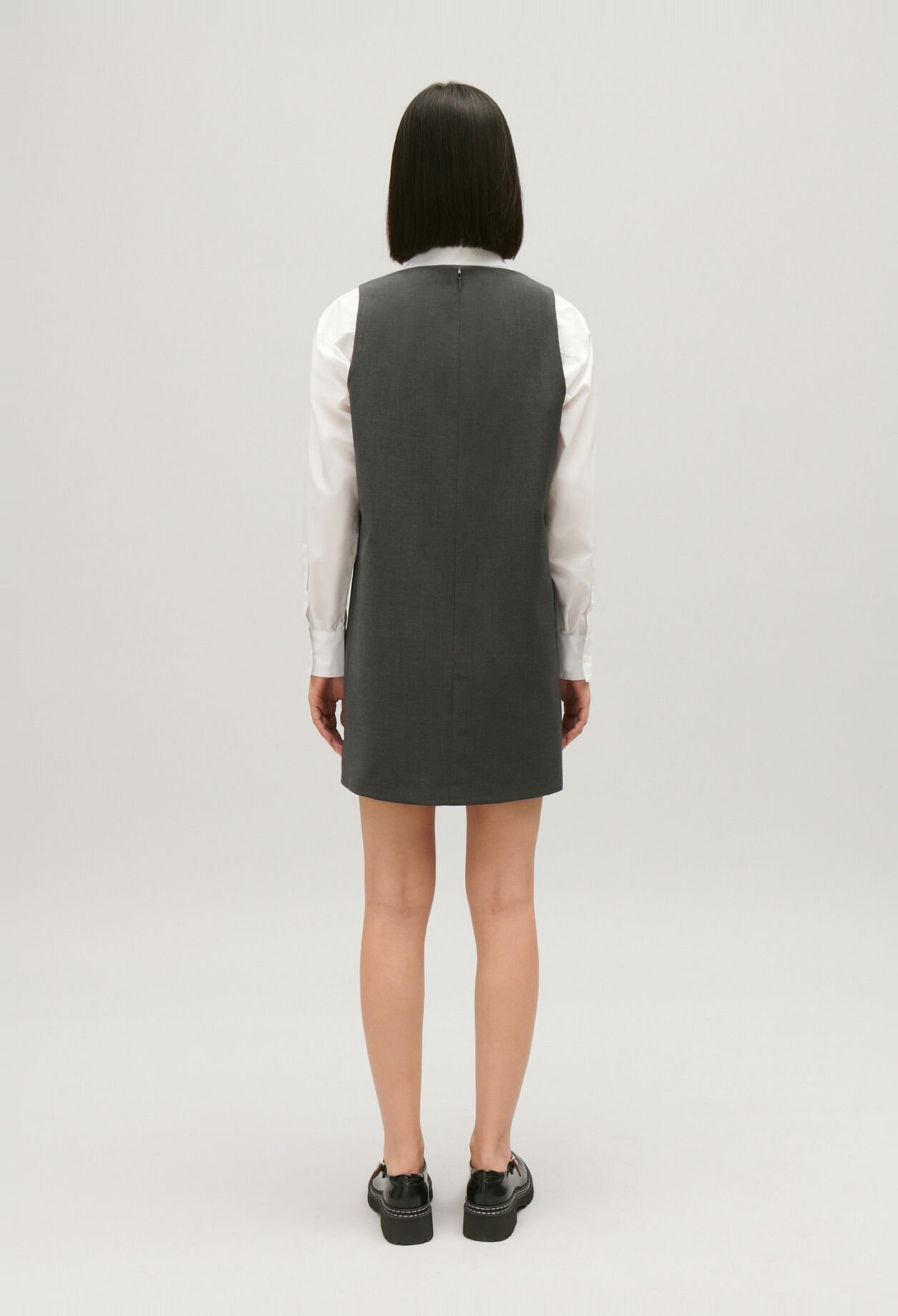 Kurzes Kleid grau meliert