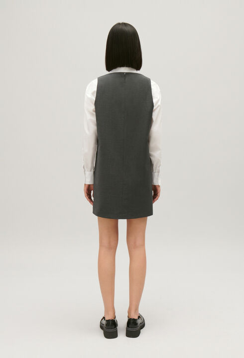 Kurzes Kleid grau meliert